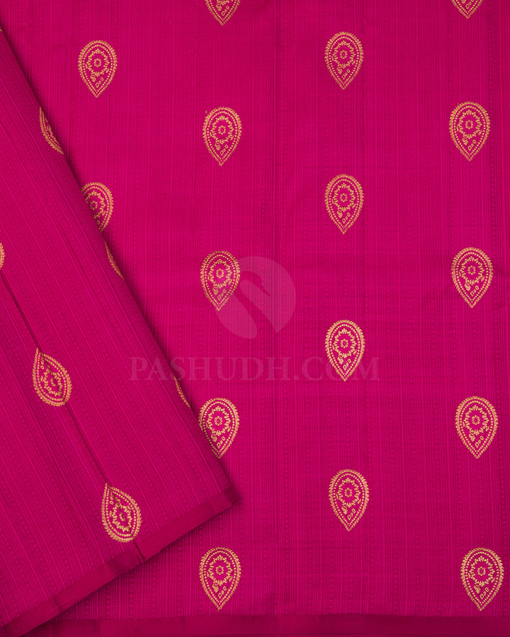 Sky Blue and Maroon Pure Zari Kanjivaram Silk Saree  View 4