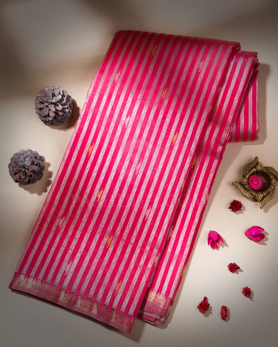 Punch Pink Kanjivaram Silk Saree - S595 - View1