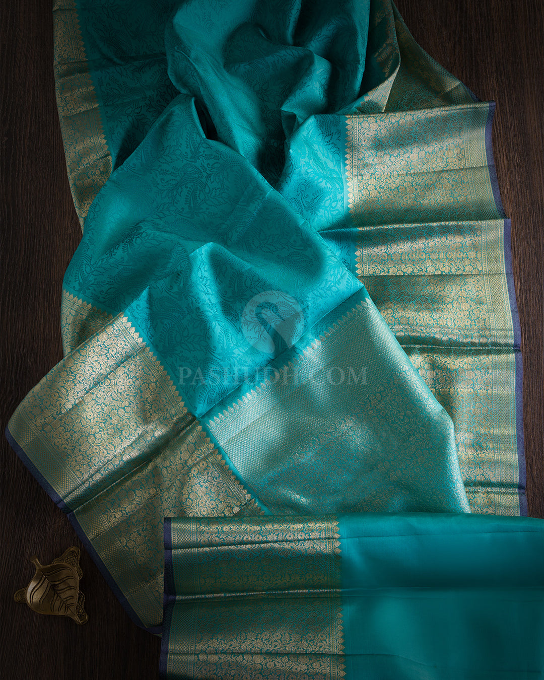 Teal Kanjivaram Silk Saree - DJ157 view 1