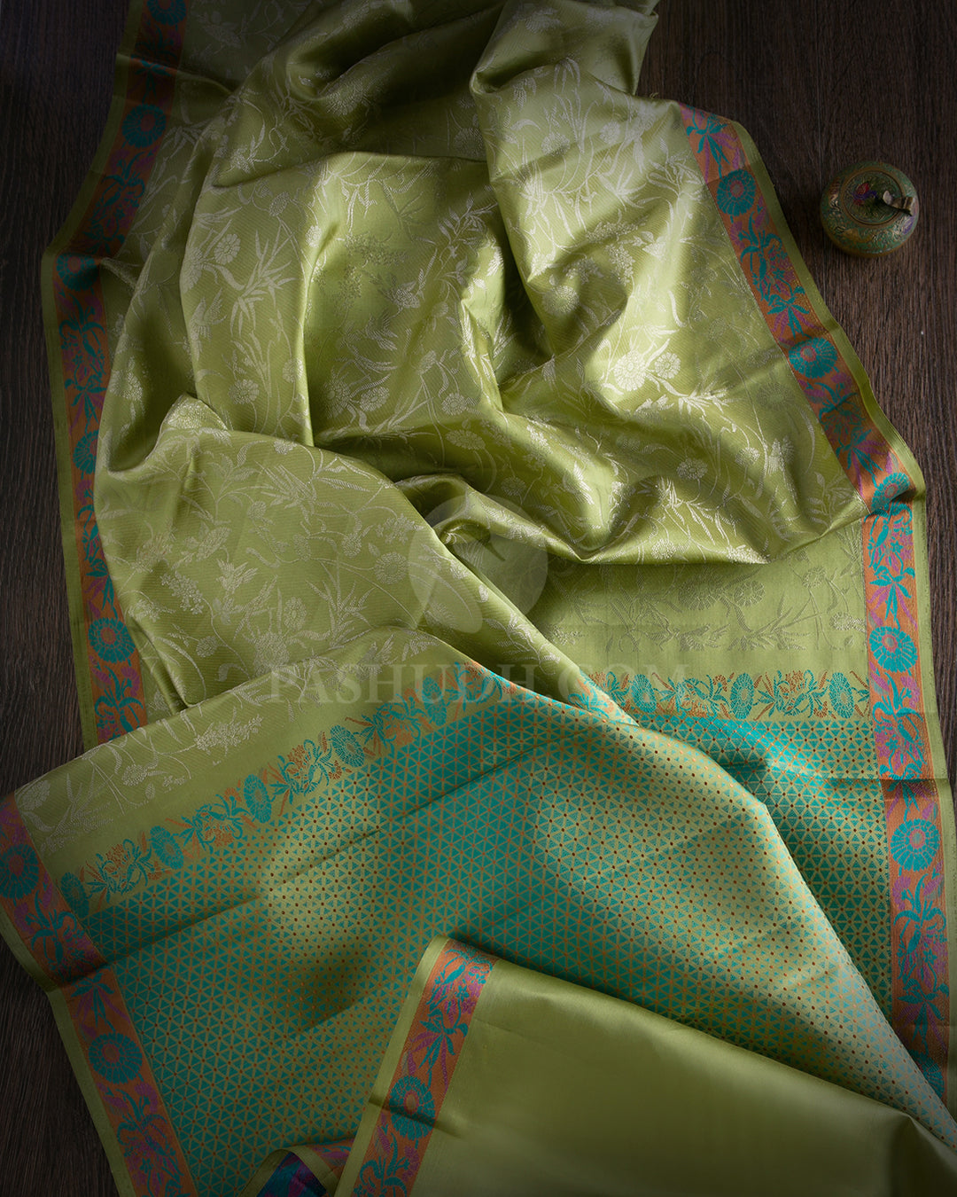 Fern Green Kanjivaram Silk Saree - DJ169 - View 1