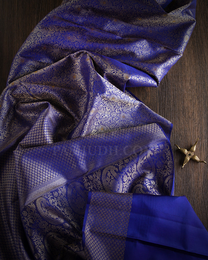 Royal Blue  Kanjivaram Silk Saree - S584View 3