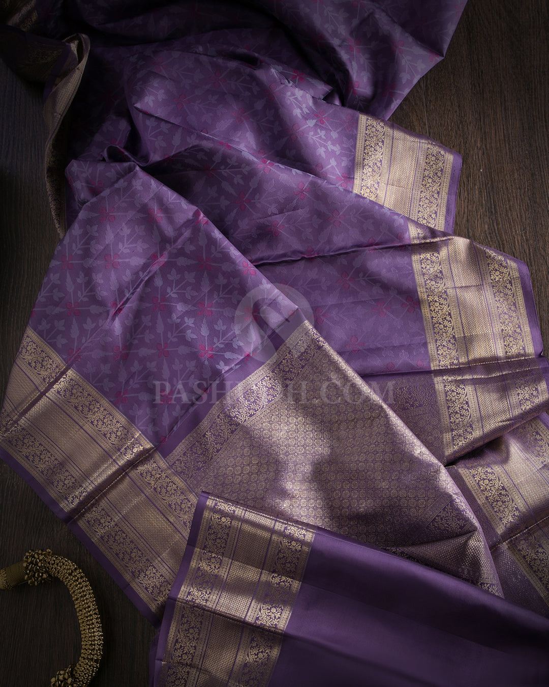 Mauve Kanjivaram Silk Saree - DJ174 - View 1