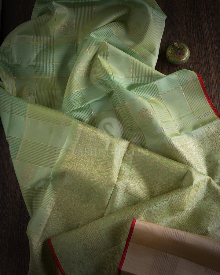 Light Green Kanjivaram Silk Saree - S634 - View 3