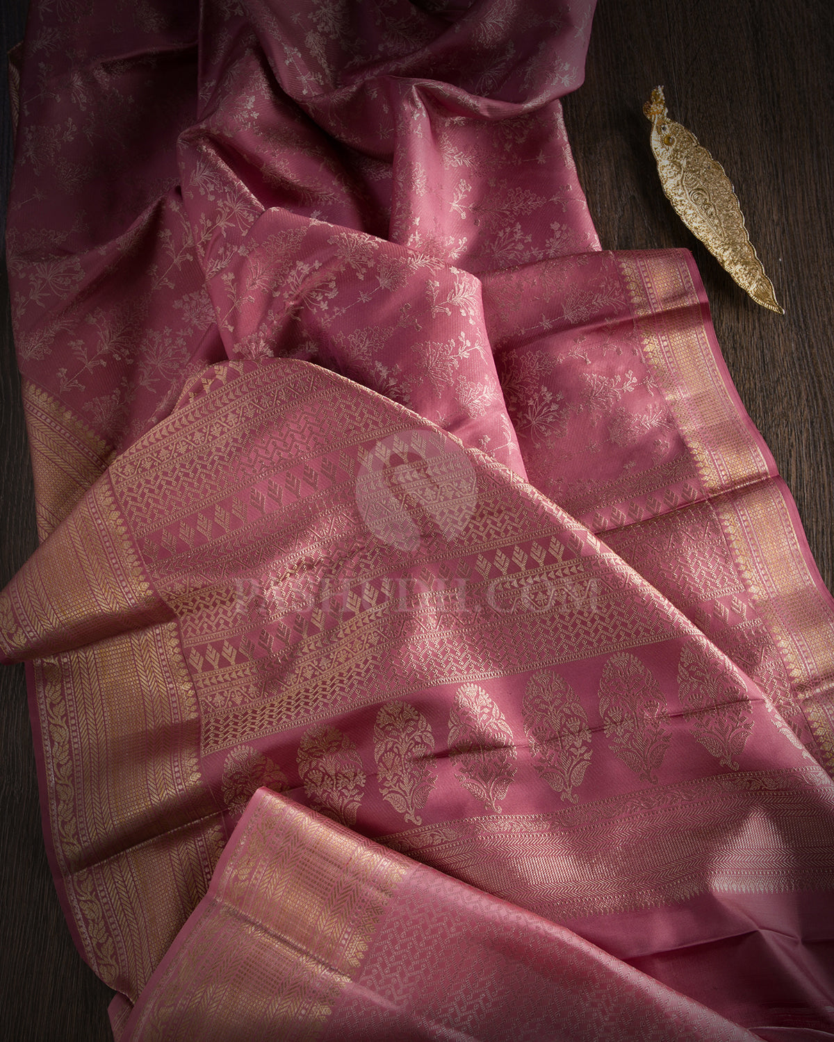 Rouge Pink Kanjivaram Silk Saree - D411 - View 1