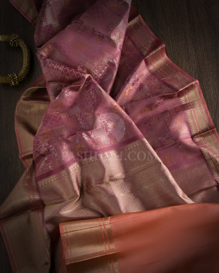 Mauve Kanjivaram Silk Saree - DJ170 - View 1
