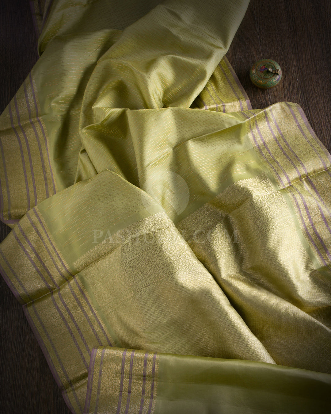Elaichi Green Kanjivaram Silk Saree - DJ168 - View 2