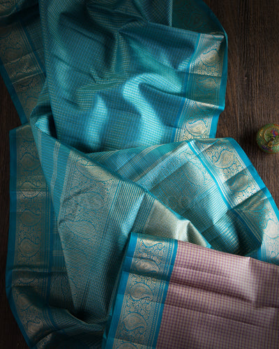 5Anandha Blue Kanjivaram Silk Saree - S625