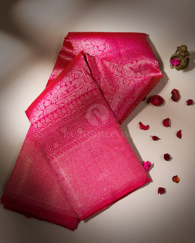 Rani Pink Pure Zari Kanjivaram Silk Saree - S632 - View 1