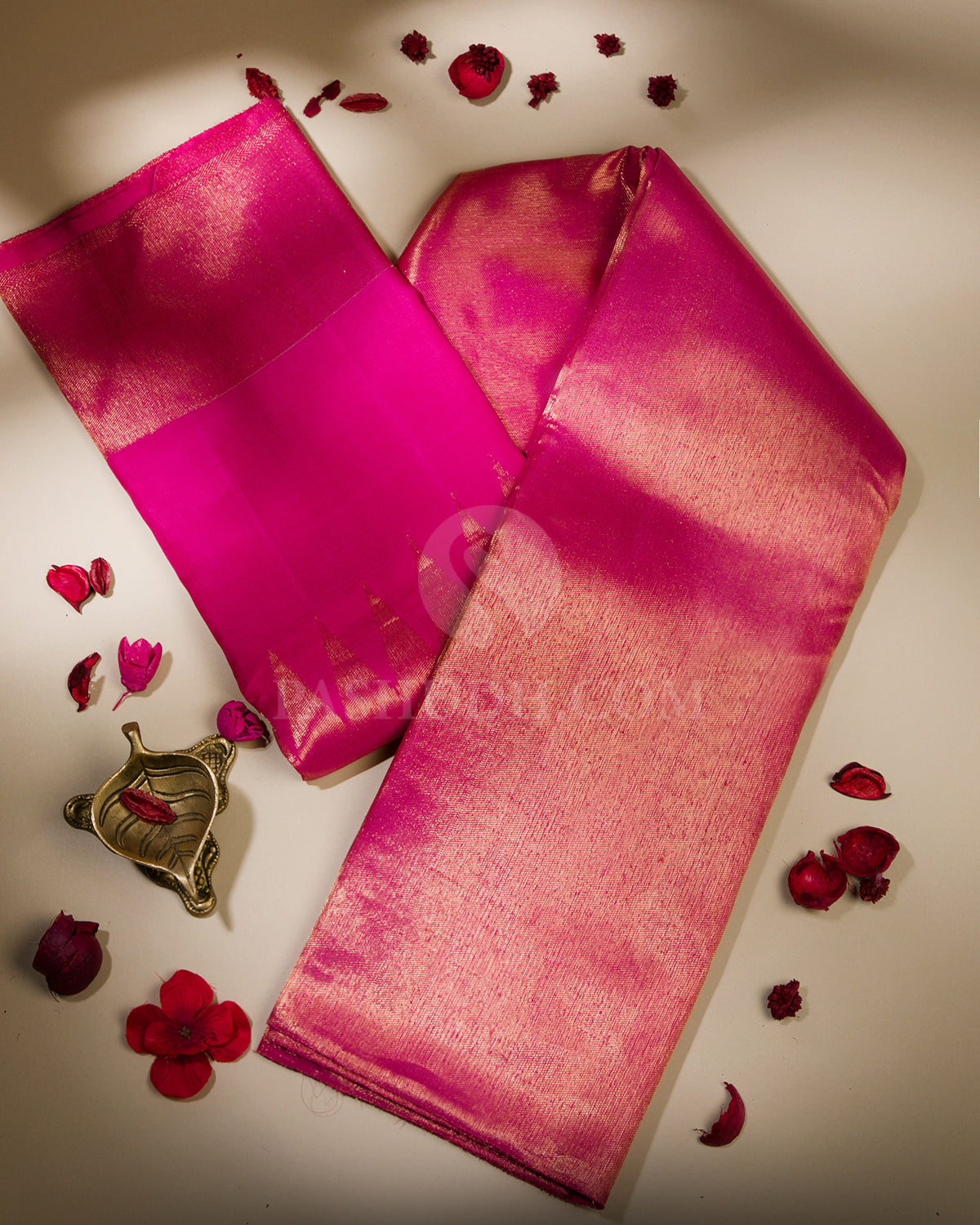 Candy Pink Pure Zari Paithani Kanjivaram Silk Saree - S672 - View 1