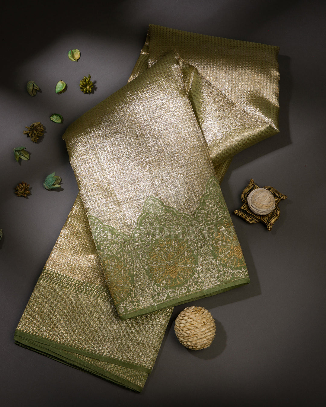 Green Pure Zari Kanjivaram Silk Saree - S692 - View 1