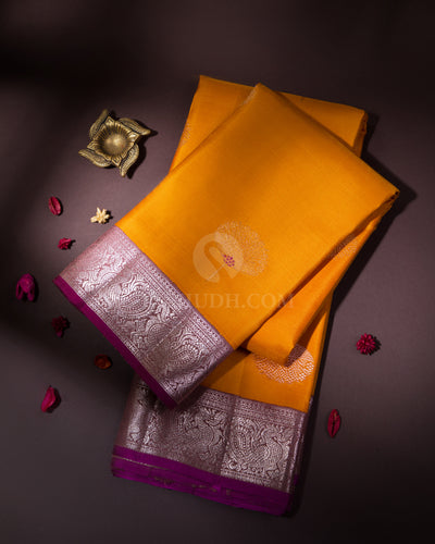 Orange and Mild Lilac  Kanjivaram Silk Saree - S655 - View 1