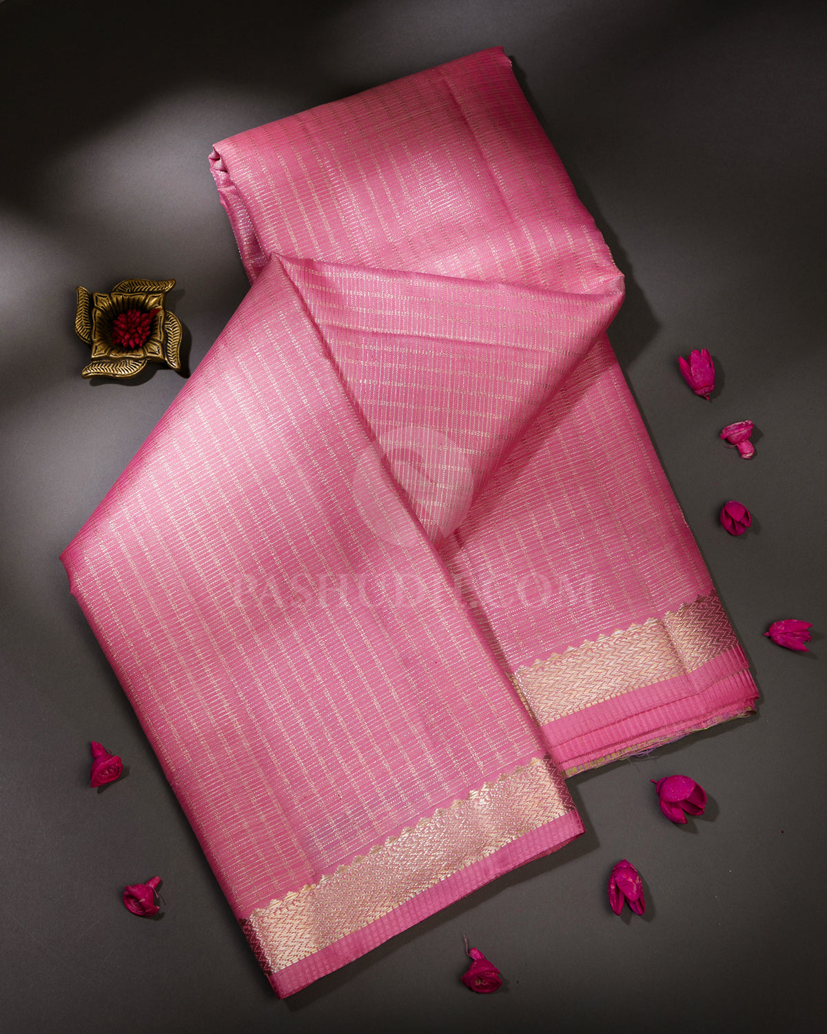 Rose Pink Kanjivaram Silk Saree - S685 - View 1