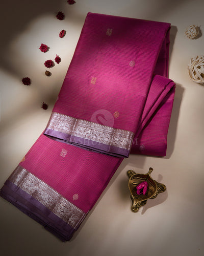 Pink and Lavender Kanjivaram Silk Saree - S654 - View 1