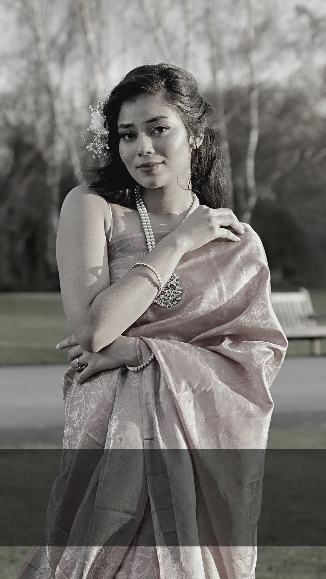 Peachy Pink Kanjivaram Silk Saree - DJ141